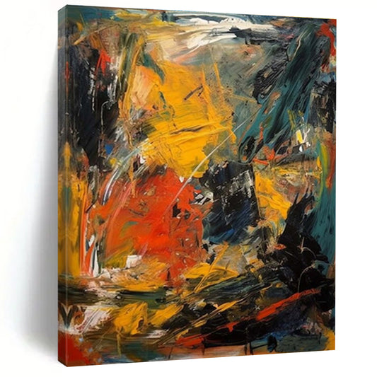 “Wild Color Clash, Expressive Brushstrokes” - “Raw Emotion”，Abstract Oil Painting CT0700