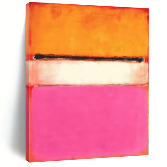 “Color Block Harmony (Orange - Pink - White)” – Color Field Painting CT1184
