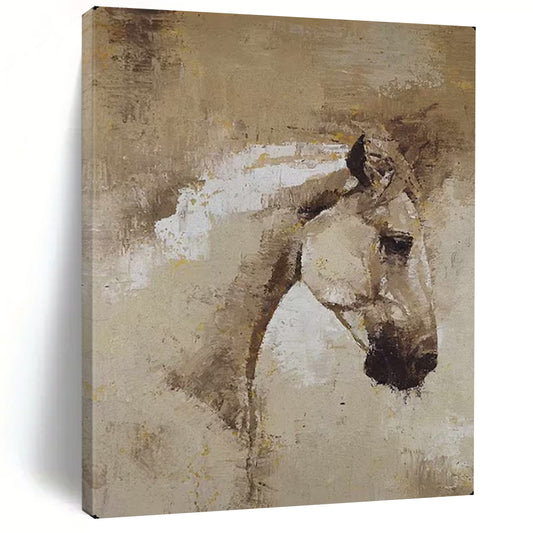 “Abstract Horse Portrait” – Impressionistic Oil Painting On Canvas CT2176