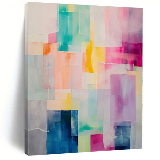 “Colorful Translucent Squares” – Geometric Abstract Painting CT1177