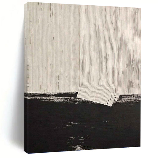 Black and White Minimalist Abstract - Abstract Painting On Canvas DKH1503