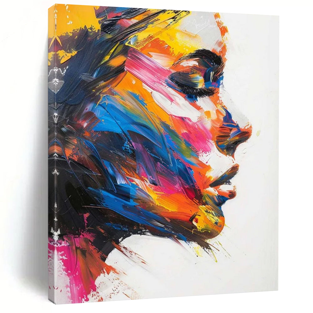 “Colorful Abstract Portrait” - Expressionist Portrait Painting On Canvas DTP089