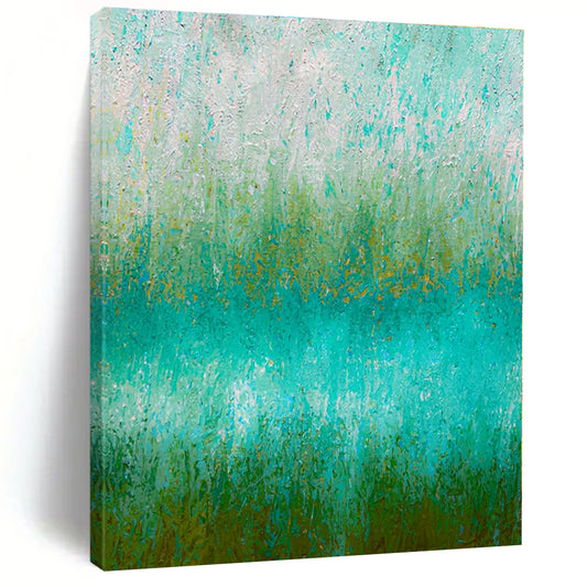 Green - Blue Gradient - Abstract Landscape Oil Painting CT1235