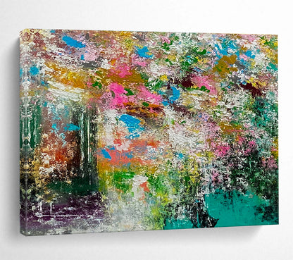 Vibrant Abstract Garden - Colorful Floral Abstract Painting On Canvas DKH919