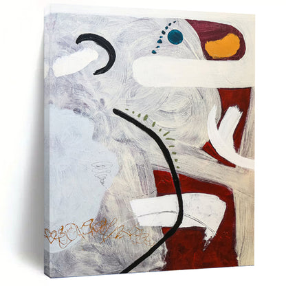 “Colorful Abstract Shapes on Light Background” - Playful Abstract Painting On Canvas DKH1091