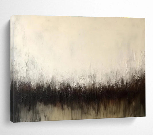 “Dark Brown & Gray Misty Forest” Abstract Landscape Painting On Canvas DKH333