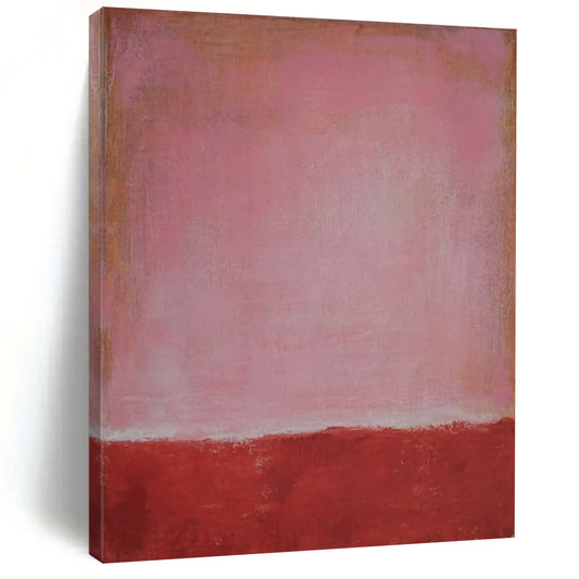 “Pink & Red Color Field” - Abstract Painting On Canvas CT2321
