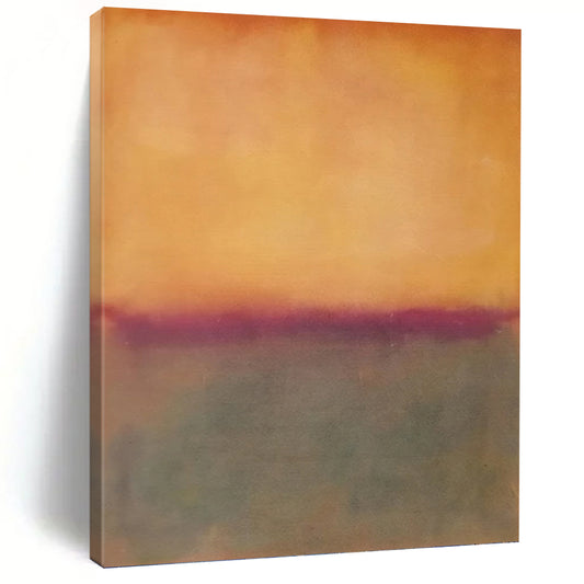 “Warm Gradient Horizons with Purple Accent” - Subtle Abstract Landscape Painting On Canvas DKH1602