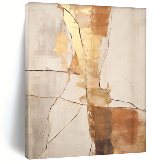 “Textured Gold and Neutral” – Textured Abstract Art CT1052