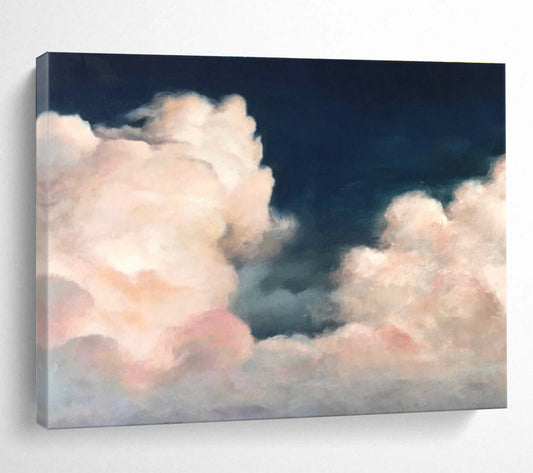 Pink Clouds in Dark Sky Painting On Canvas DKH185