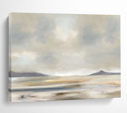 “Neutral Tones: Misty Landscape” Abstract Landscape Painting On Canvas DKH359