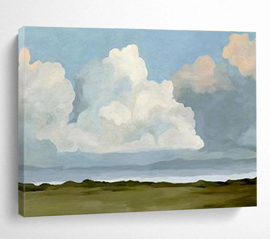 “Serene Cloudscape” Abstract Landscape Painting On Canvas DKH405
