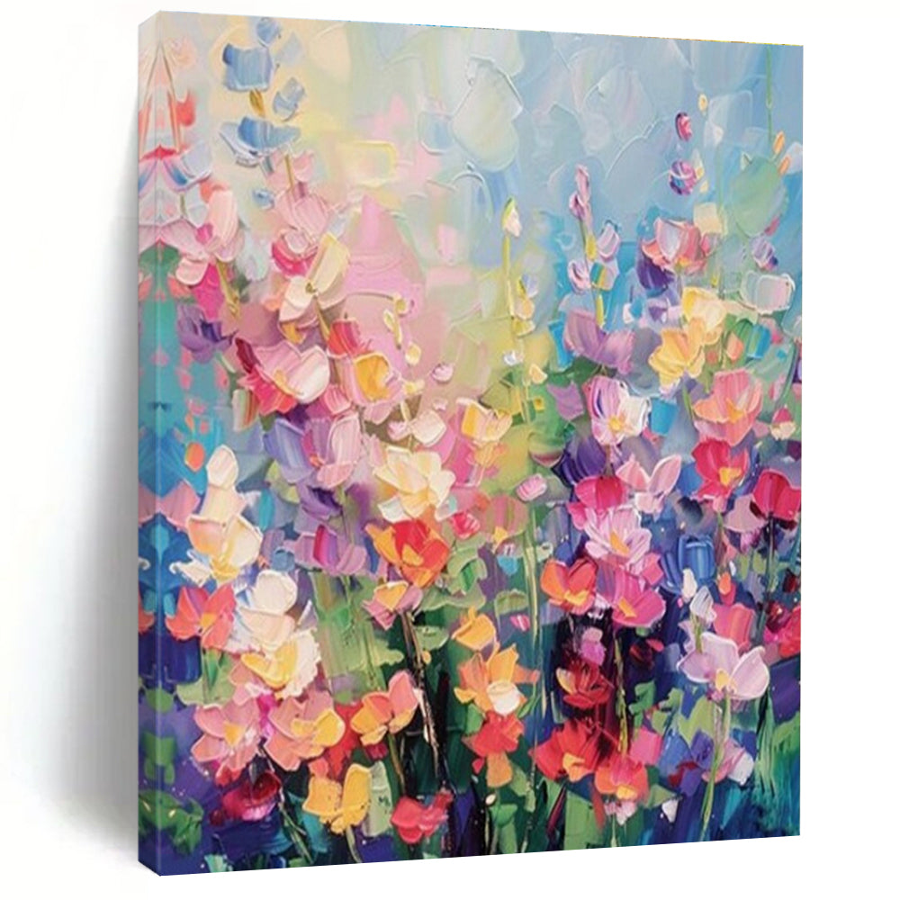 “Vibrant Floral Hues, Impasto Flowers” - “Blooming Symphony”，Impasto Oil Painting CT0694