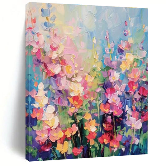 “Vibrant Floral Hues, Impasto Flowers” - “Blooming Symphony”，Impasto Oil Painting CT0694