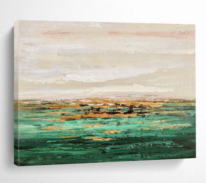 Ethereal Coastal View - Abstract Seascape Painting On Canvas DKH644