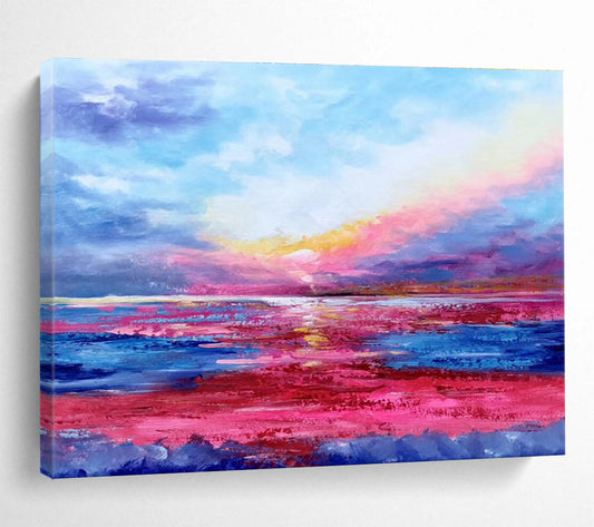 Colorful Sunset Seascape Painting On Canvas DKH287