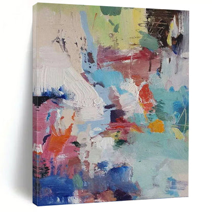 “Pastel Abstraction” - Soft Colorful Abstract Expressionist Painting On Canvas DKH1579