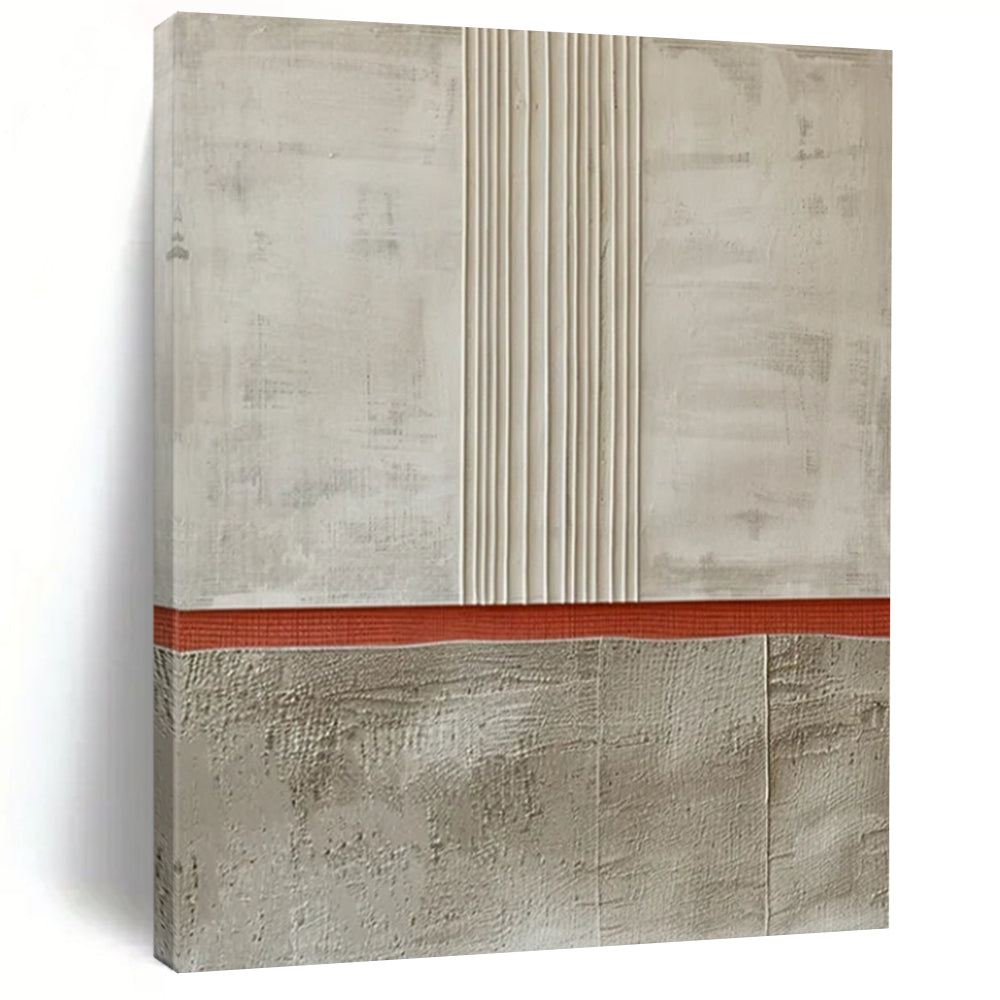 “Neutral Tonal Stripes” - Minimalist Textured Painting On Canvas DTP026