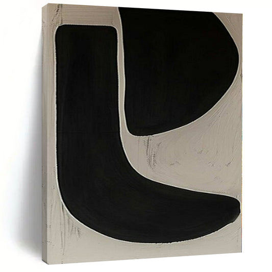 “Bold Black - White Organic Form” – Abstract Expressionist Painting CT1106