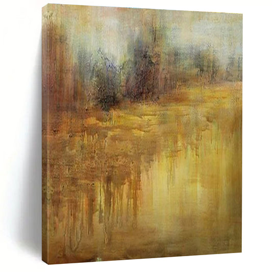“Warm Earth Tones Landscape” ，Abstract Landscape Oil Painting CT0894