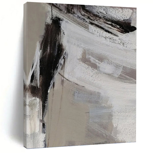 Gray - White Textured Abstraction - Abstract Impasto Painting On Canvas DKH1304