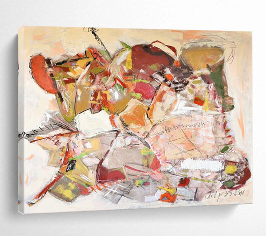Earth - Toned Abstract Shapes - Abstract Expressionist Painting On Canvas DLZ241