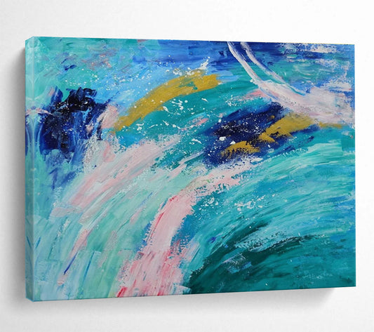 Colorful Ocean Waves Abstract Painting On Canvas DKH654