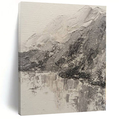 “Black - White Textured Landscape” – Impasto Landscape Painting CT1200