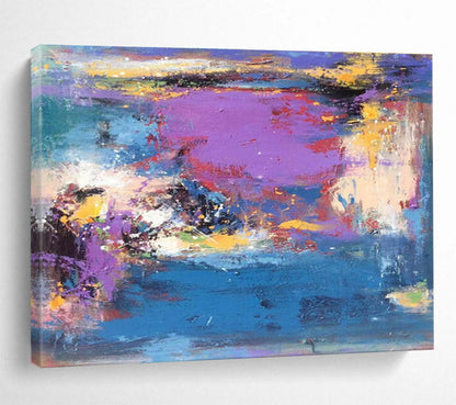 “Vibrant Purple and Blue Abstract Landscape” Painting On Canvas DKH161