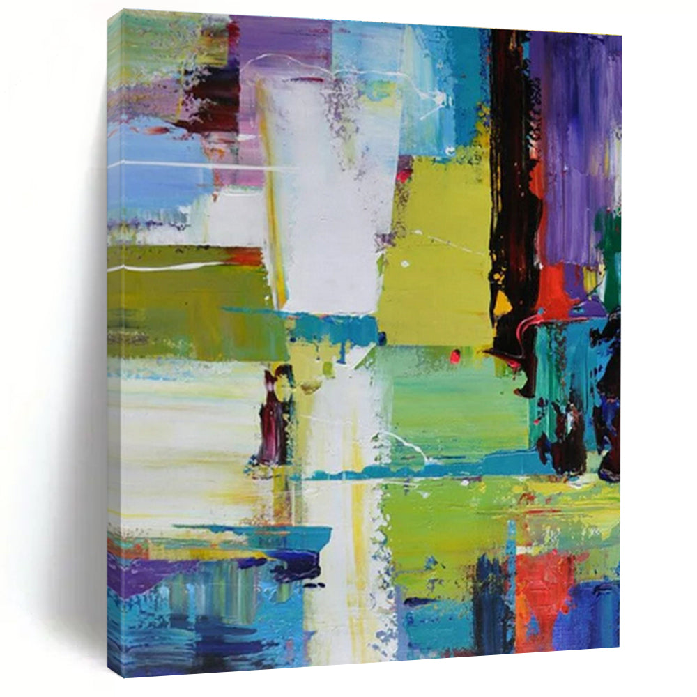“Vibrant Color Blocks” ，Abstract Expressionist Acrylic Painting CT0896