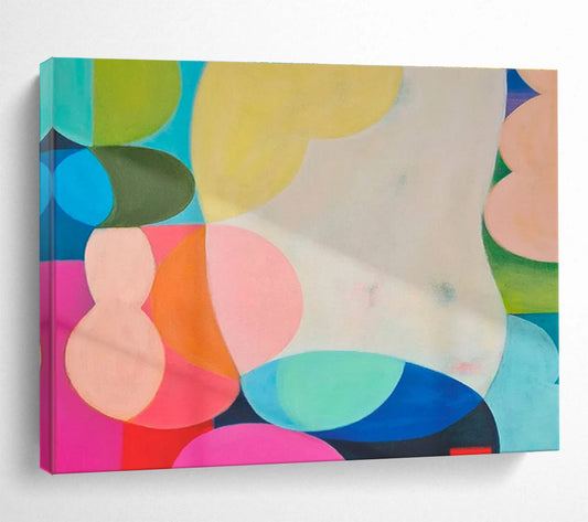 Colorful Geometric Abstract - Bold Shapes and Vibrant Hues Painting On Canvas DKH056