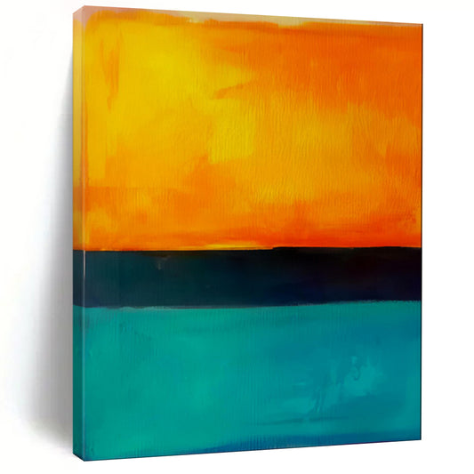 “Orange - Black - Teal Blocks” - Modernist Pop Art CT1949