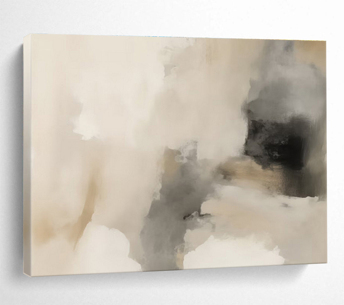 Warm Neutrals Beige Gray Abstract Blends Painting On Canvas DKH239