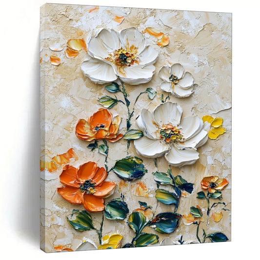 “3D Floral Burst” – Impasto Flower Oil Art CT2068