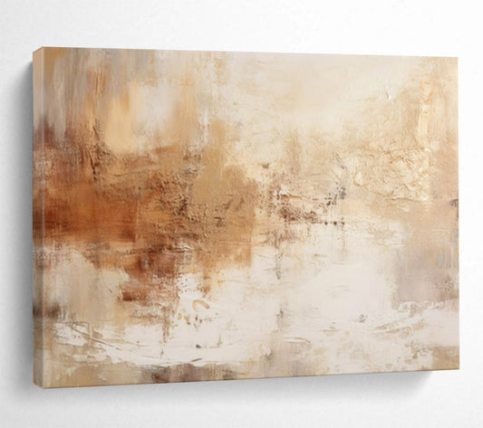 “Beige - Brown Textured Harmony” – Abstract Acrylic Painting CT1723
