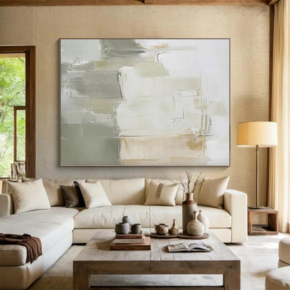 “Soft Neutral Abstract Layers” - Abstract Expressionist Art CT0439