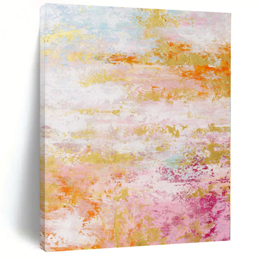 “Pastel Carnival” - Abstract Work with Pink, Gold, Orange, Purple, Blue CT0047