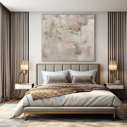 “Beige and Brown Textured Abstract” Layered Acrylic Art CT0152