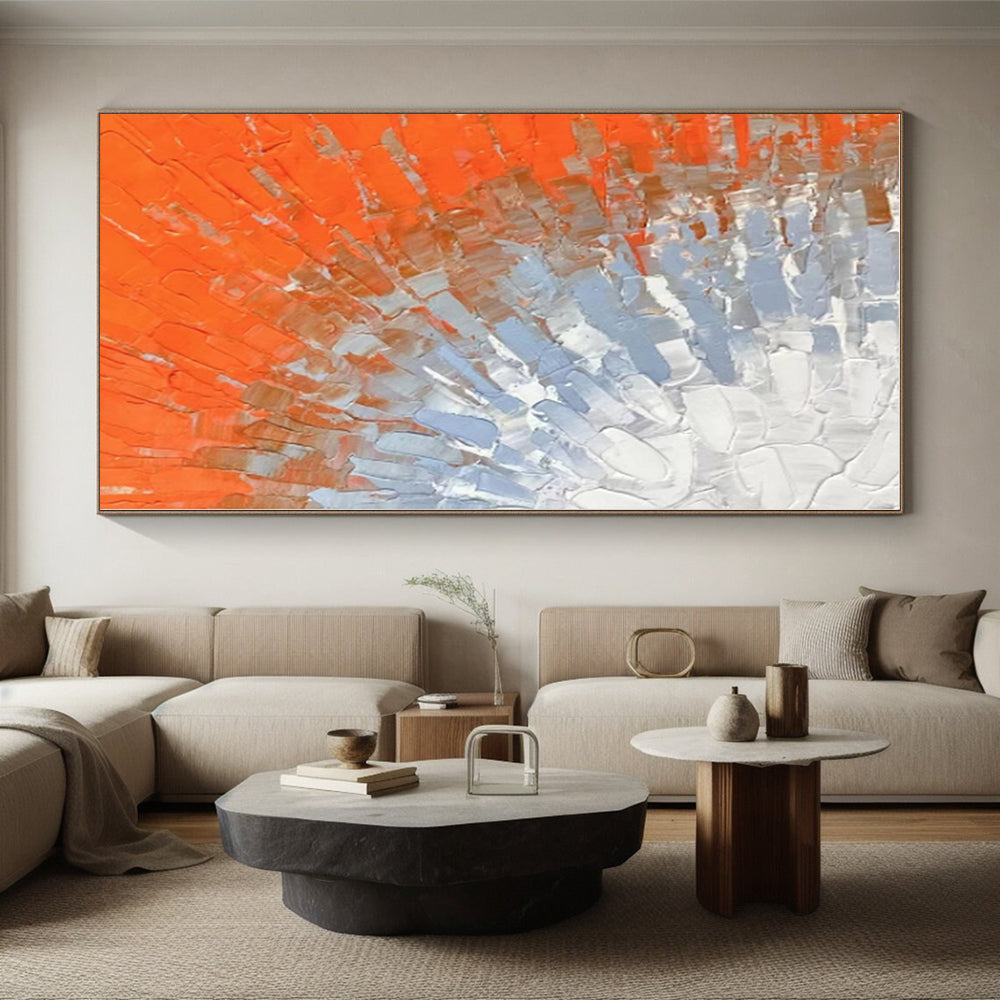 “Orange - Blue Textured Blend” - Abstract Textural Art CT0405