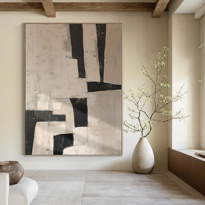 “Black - White Abstract Blocks” Abstract Acrylic Creation CT0123