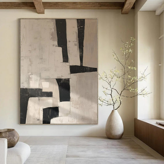 “Black - White Abstract Blocks” Abstract Acrylic Creation CT0123