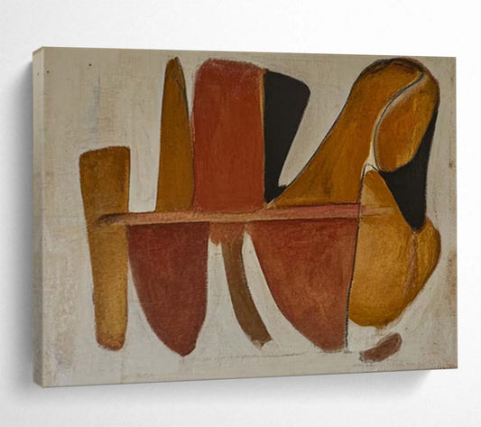 “Terracotta Forms” - Warm browns, oranges, blacks; abstract, overlapping shapes CT1492