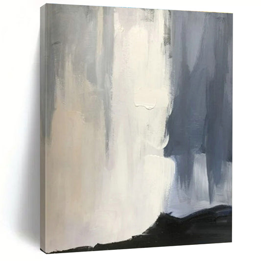 “Grey - White - Black Subtle Strokes”，Abstract Minimalist Art CT0614