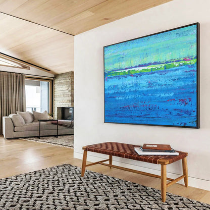 Vibrant Blue Waters & Colorful Horizon - Impressionistic Seascape CT1793