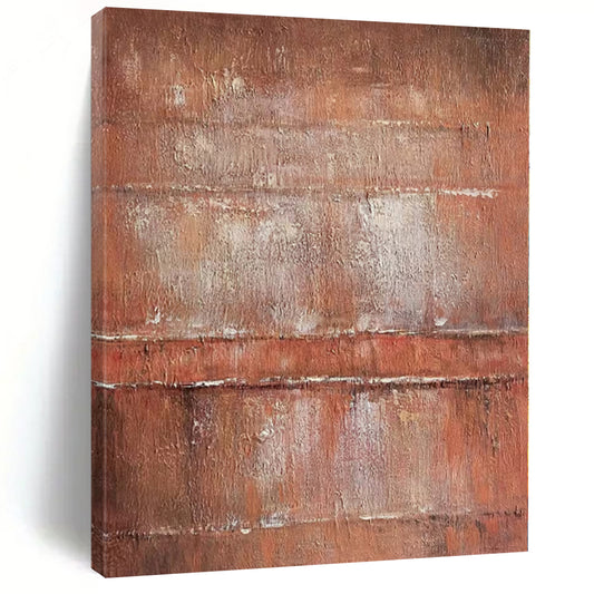 “Rust - Brown Textured Layers” Minimalist Acrylic Art CT0214