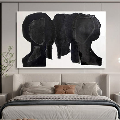“Black Silhouette Collage” – Abstract Mixed - Media Collage CT1780