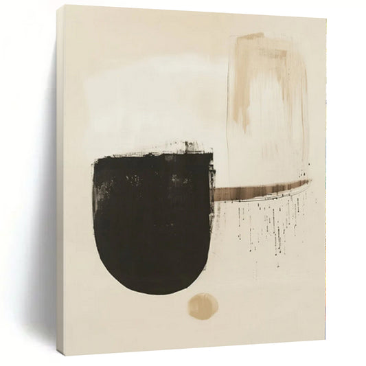 “Earthy Tones with Black Shapes” Abstract Acrylic Art CT0275