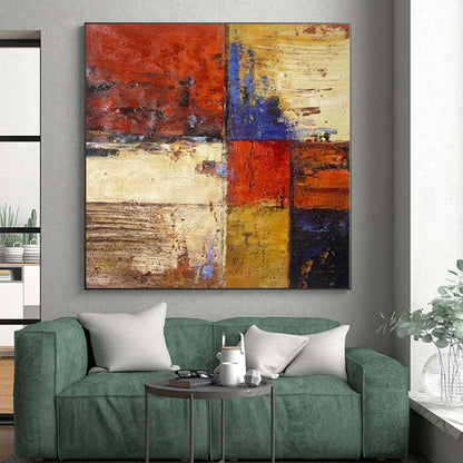 “Color - Blocked Textured Harmony” Abstract Acrylic Art CT0289