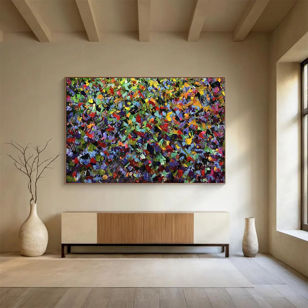 Intense Color Burst in Green - Dominant Field - Expressionistic Acrylic Art CT1798