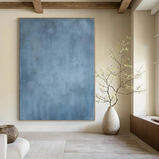“Blue Textured Monochrome” Acrylic Painting CT0158